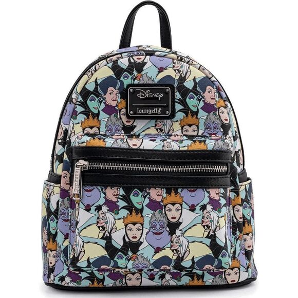 Loungefly Disney Villains Pastel All Over Placement Mini Backpack - Picture 1 of 4